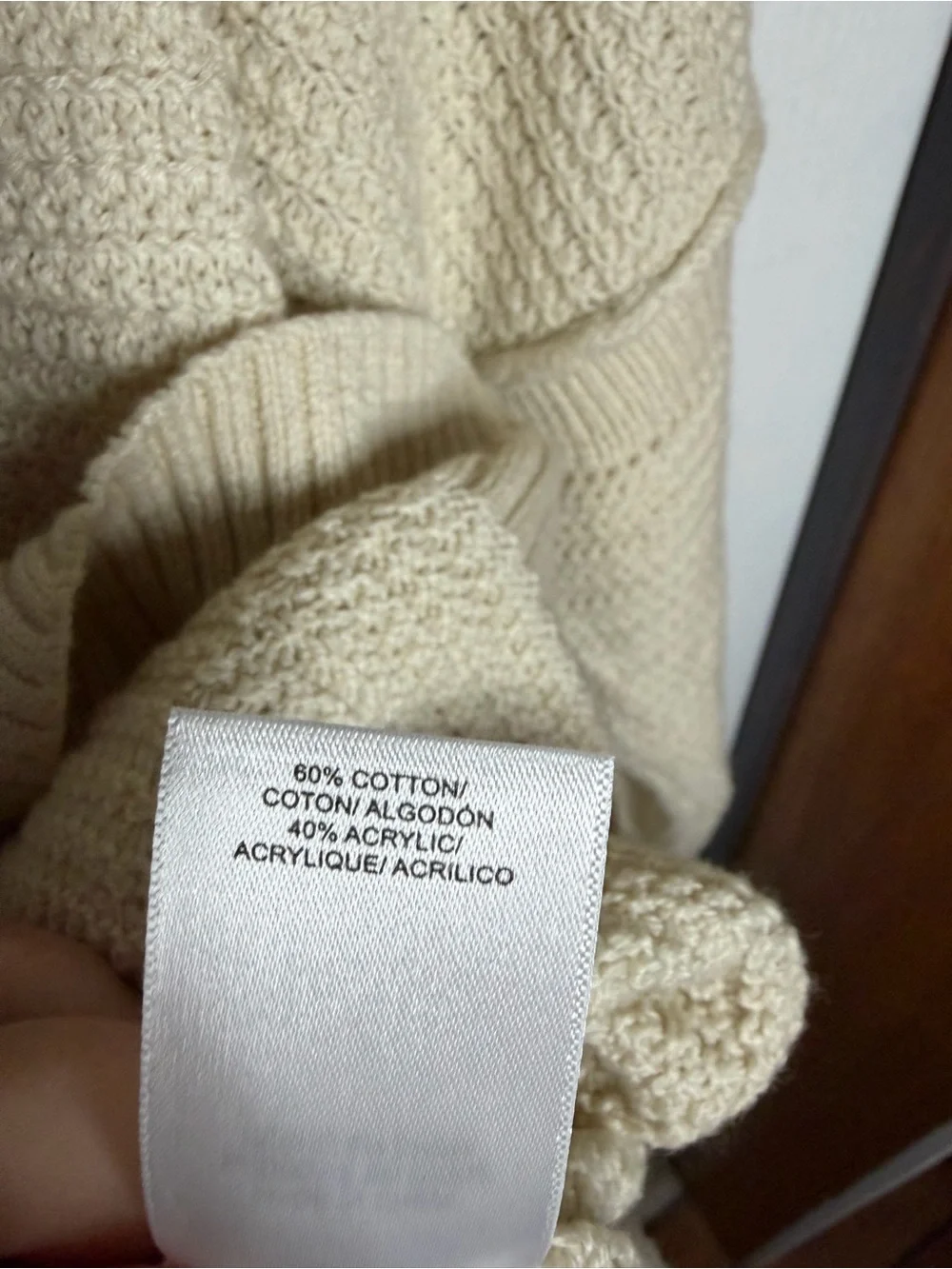 Lucky Brand Waffle Knit Scoop Pullover in Cream